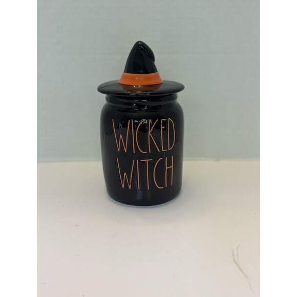Rae Dunn " WICKED WITCH " Halloween Treats Canister Jar - Picture 1 of 12